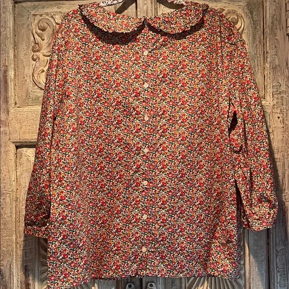 Wildseed Stitches Liberty of London, 3/4 Sleeve, Peter Pan Collar Blouse  XXL/16 - Picture 7 of 9